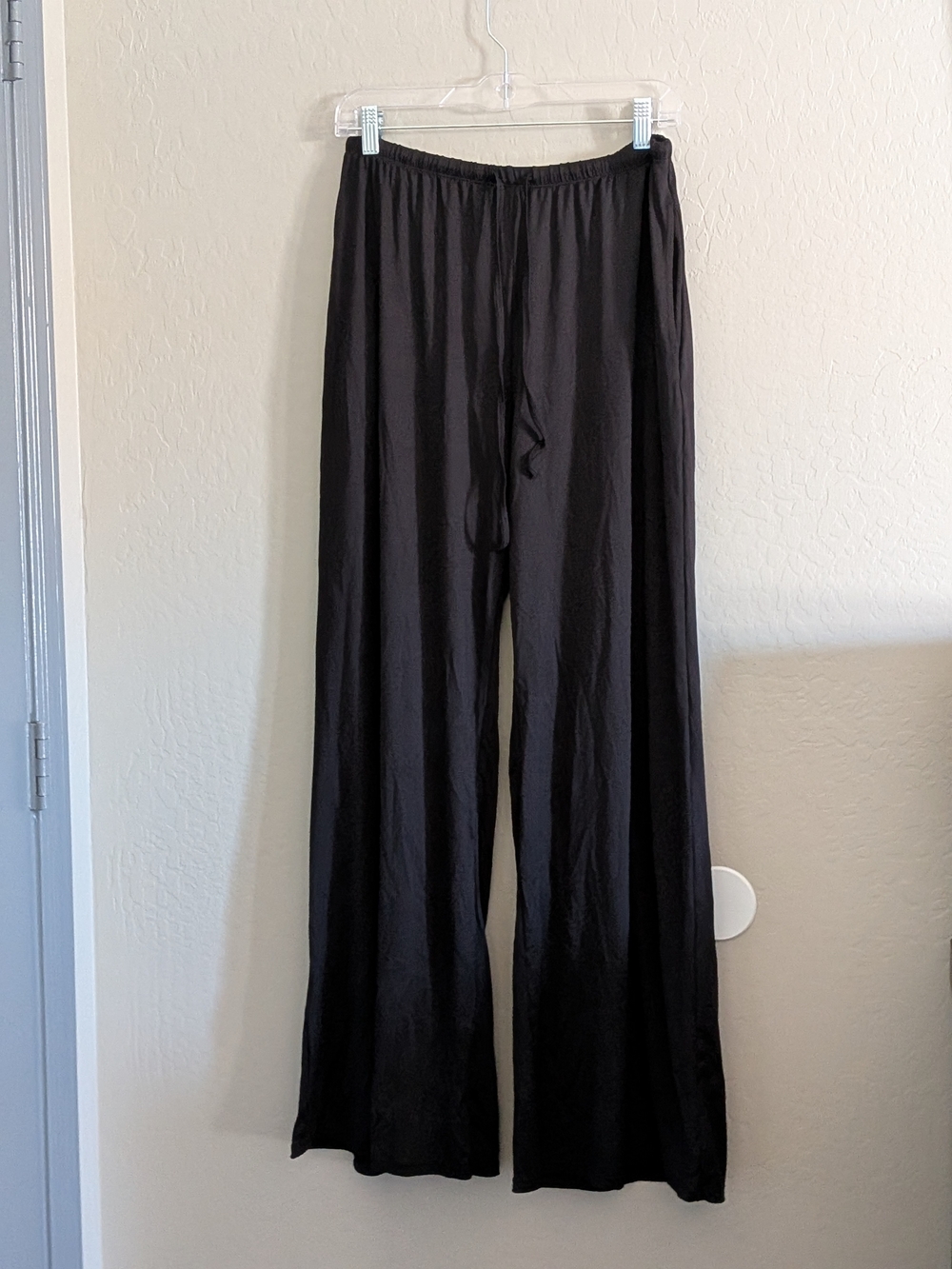 Women's Black Wide-Leg Drawstring Pants